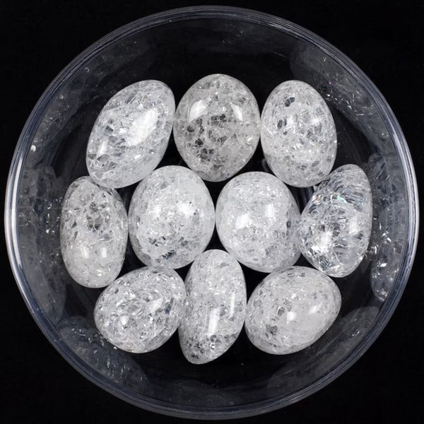 Crackle Quarz Trommelstein, Crackle Quarz, Trommelsteine, Klarquarz, Steine, Kristalle, Felsen, Geschenke, Edelsteine, Edelsteine, Sternzeichen Kristalle