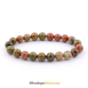 Unakite Bracelet, Unakite Bracelet 8 mm Beads, Unakite, Bracelets, Metaphysical Crystals, Gifts, Crystals, Gemstones, Gems, Stones, Rocks