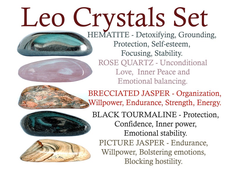 Leo Crystals Set Leo Crystal Set Crystals for Leo Zodiac Etsy