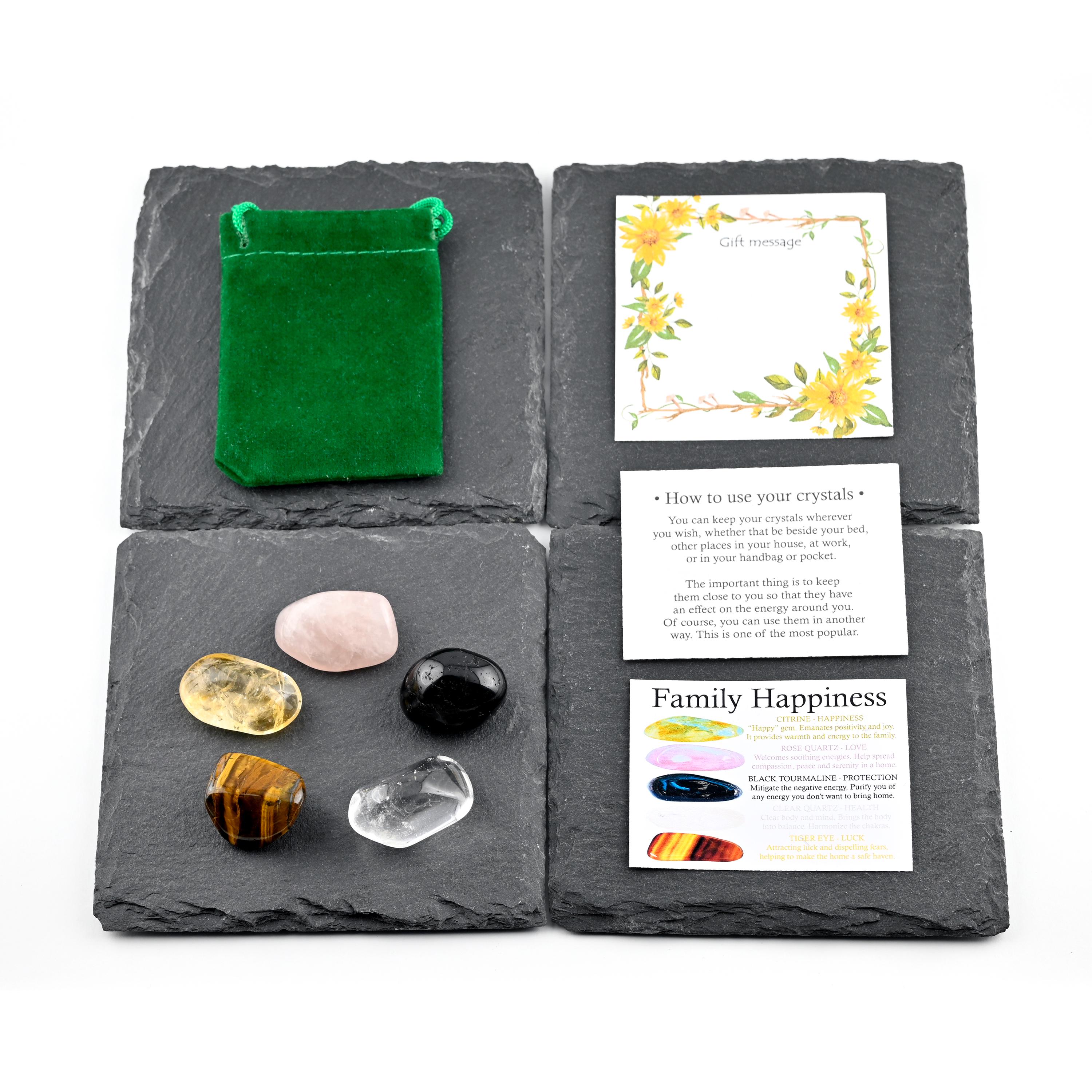Crystal Harmony ハガキ Family Happiness Crystal Set, Harmony and Connection, Gift for