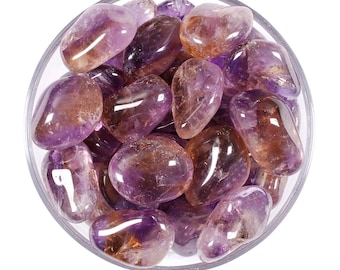 Ametrine Tumbled Stone, Spiritual Clarity, Abundance And Harmony Crystal, Stress Relief, Balance Gemstone, Gift Gemini Libra, Natural Gems
