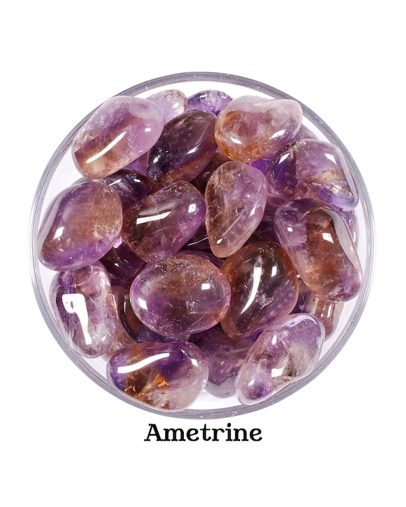 Ametrine Tumbled Stone, Spiritual Clarity, Abundance And Harmony Crystal, Stress Relief, Balance Gemstone, Gift Gemini Libra, Natural Gems