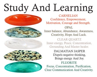 Study And Learning Crystals Set, Study And Learning Crystals, Crystals For Study, Crystals For Learning, Crystals For Concentration, Gift