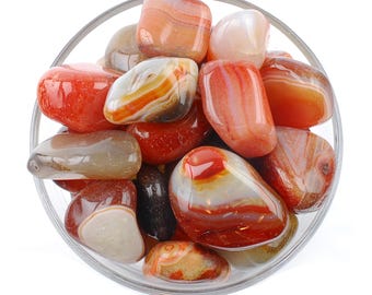 Sardonyx Tumbled Stone, Natural Banded Agate For Protection, Strength And Confidence Gift
