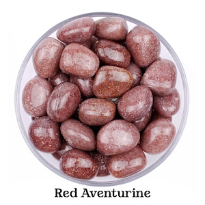 Red Aventurine Tumbled Stone, Polished Fiery Crystal, Vitality And Altar Ritual Gem image 1