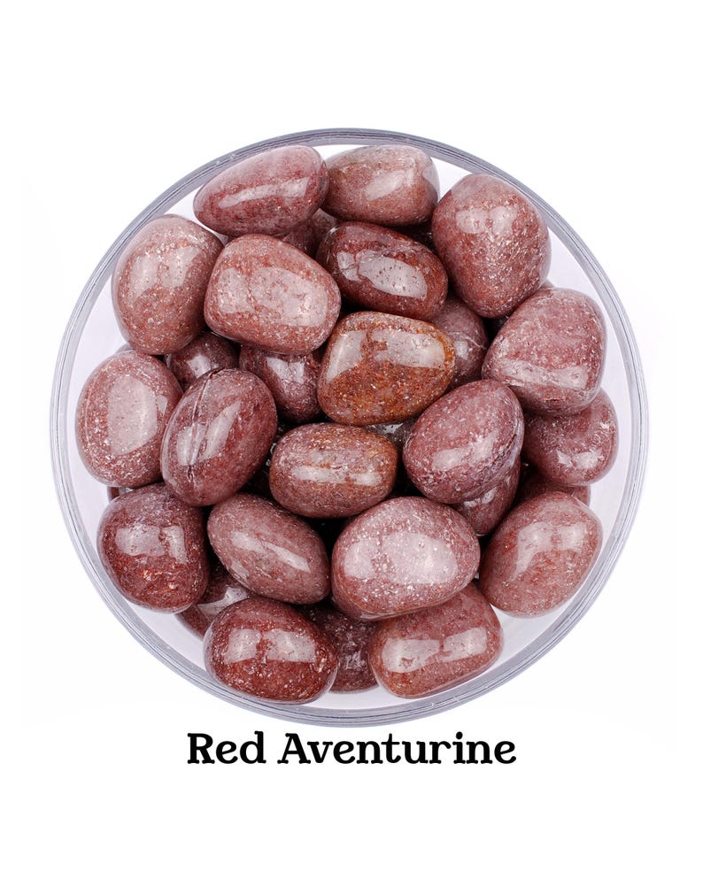 Red Aventurine Tumbled Stone, Polished Fiery Crystal, Vitality And Altar Ritual Gem image 1