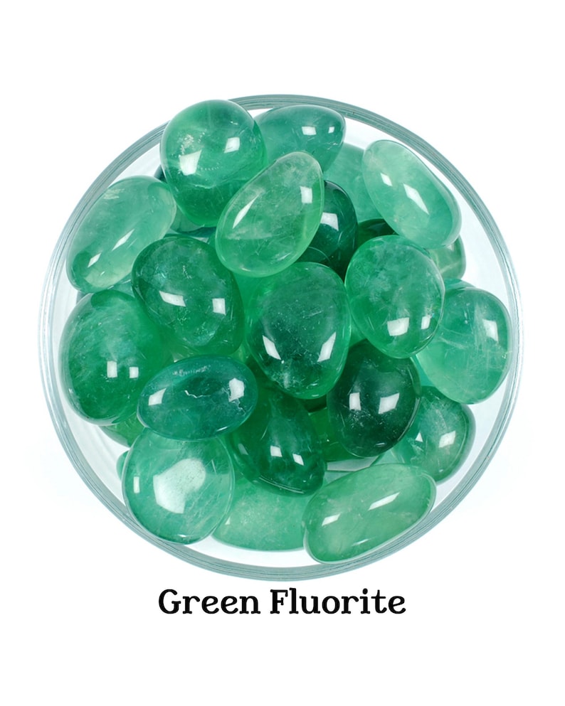 Green Fluorite Tumbled Stone, Natural Mental Clarity, Altar Ritual Gemstone image 1