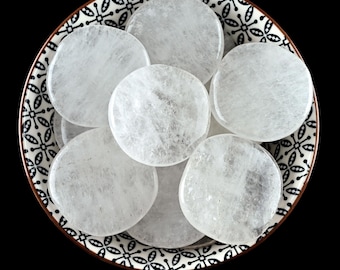 Milky Quartz Palm Stone, Somatic Cooldown, Crown Chakra Ritual Gem