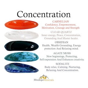 Konzentration Kristall-Set, Fokus und Klarheit, Geschenk für Kristall-Liebhaber, Heilsteine