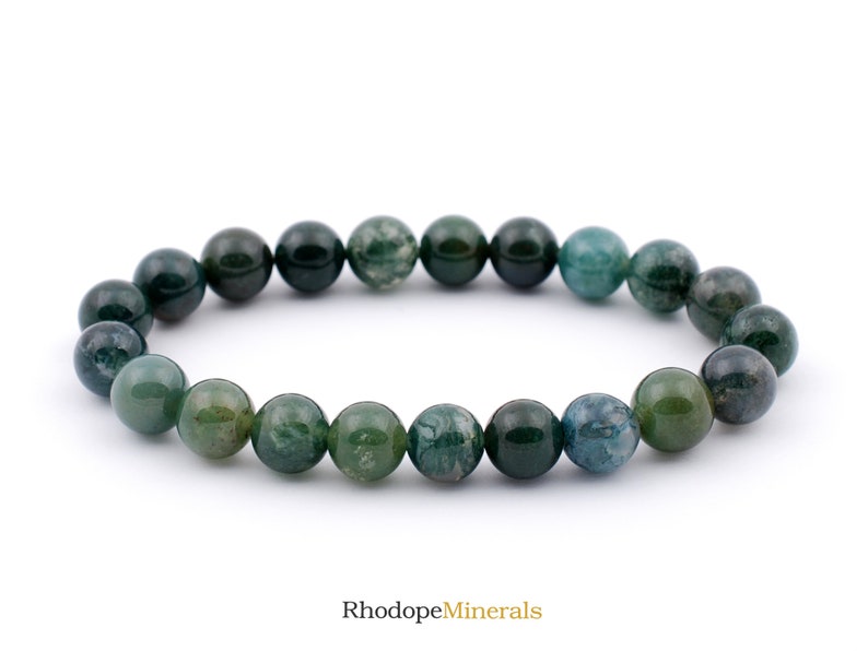 8mm Green Moss Agate Bracelet Green Moss Agate Bracelets 8 | Etsy