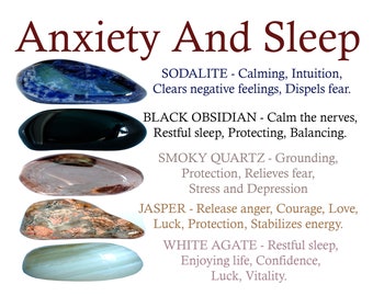 Anxiety And Sleep Crystal Set, Anxiety Crystals, Sleep Crystals, Crystals For Sleep, Sleep, Anxiety, Crystals, Gift, Metaphysical Crystals