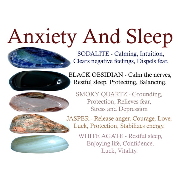 Anxiety And Sleep Crystal Set, Anxiety Crystals, Sleep Crystals, Crystals For Sleep, Sleep, Anxiety, Crystals, Gift, Metaphysical Crystals