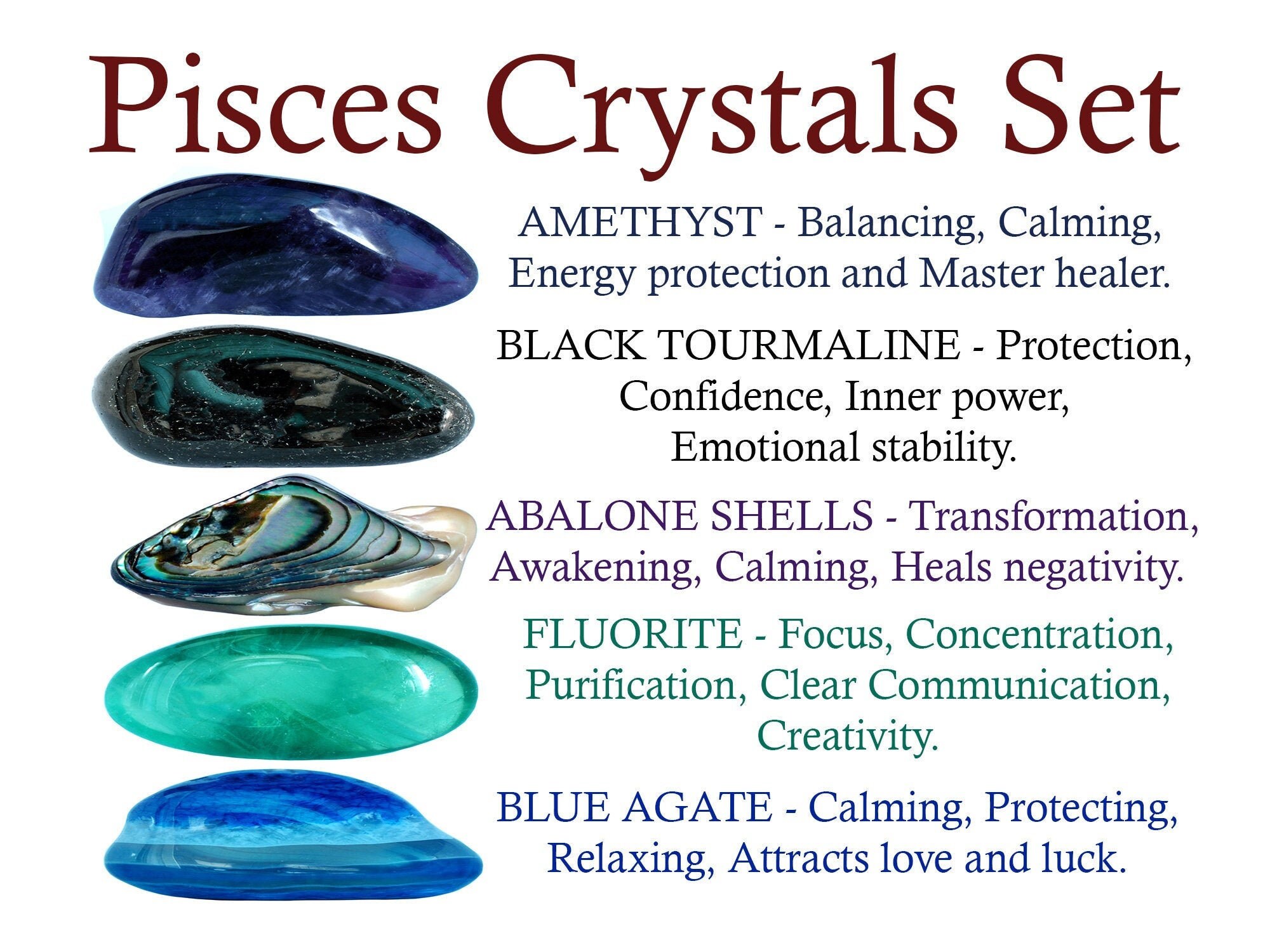 Pisces Crystals Set Pisces Crystal Set Crystals for Pisces Etsy Canada