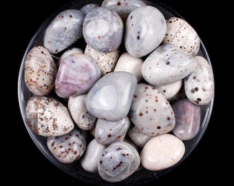 RARE! Mangan Chalcedony Tumbled Stone, Deep Heart Healing, Crown Chakra Ritual Gem