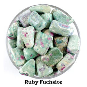 Ruby Fuchsite Tumbled Stone, Pink And Green Heart Crystal, Altar Ritual Healing Gem
