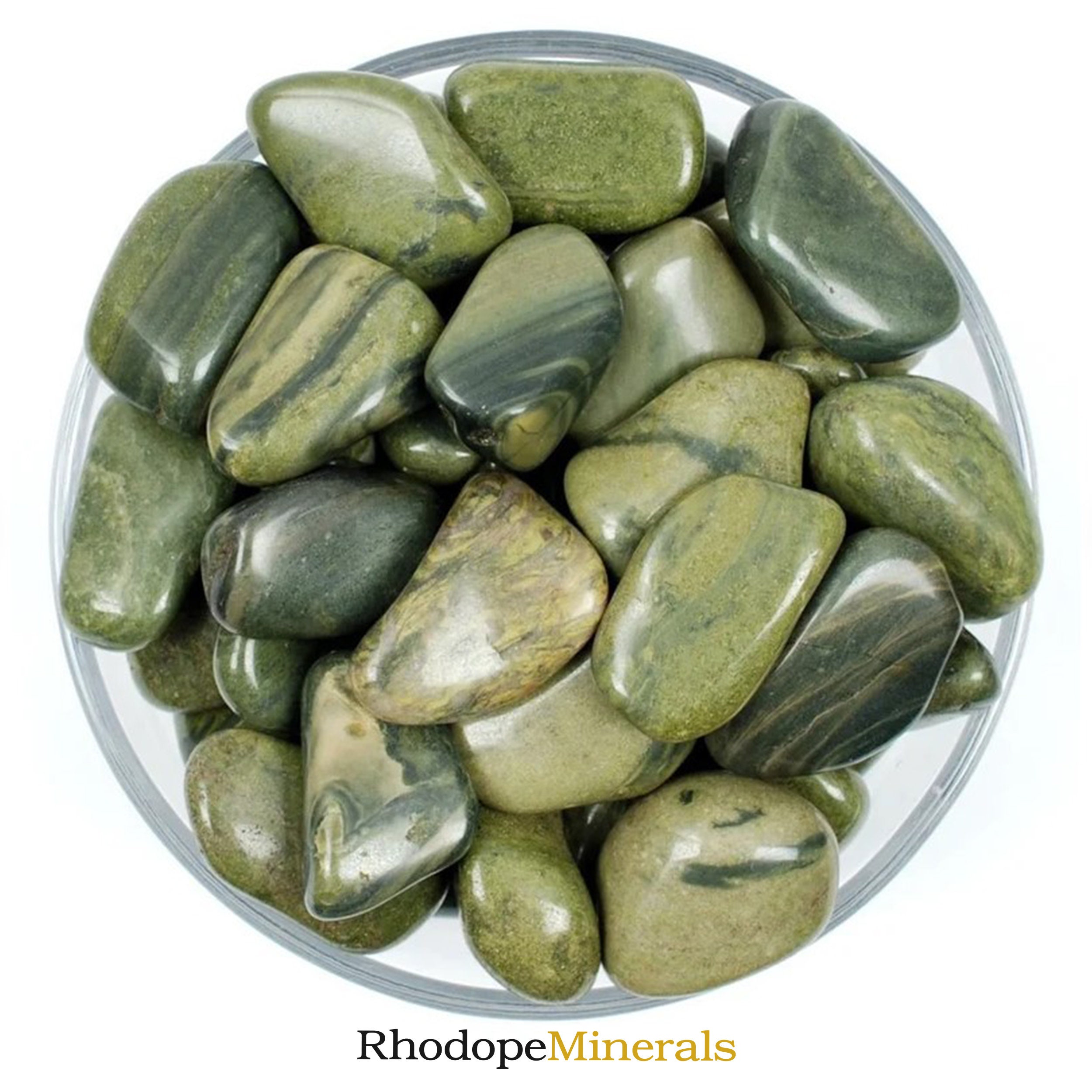 Green Jasper XQ Tumbled Stones