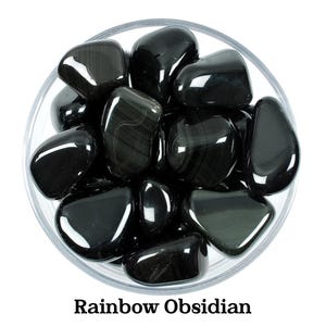 Rainbow Obsidian Tumbled Stone, Iridescent Magic Crystal, Altar Ritual Healing Gem image 1