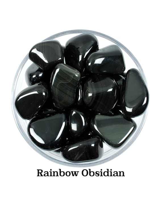 Rainbow Obsidian Tumbled Stone, Iridescent Magic Crystal, Altar Ritual Healing Gem