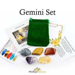 Conjunto de cristales de Géminis, Conjunto de cristales de Géminis, Cristales para Géminis, Piedras de Géminis, Zodiaco de Géminis, Géminis, Cristales, Regalo, Zodiaco, Cristales del Zodiaco