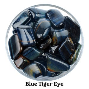 Blue Tiger Eye Tumbled Stone, Polished Falcon's Eye Crystal, Calm And Insight Gemstone