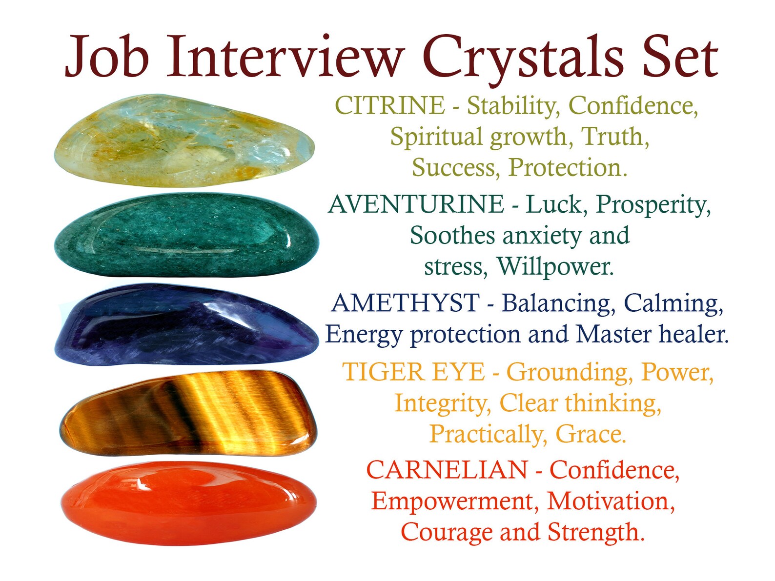 Job Interview Crystals Set Job Interview Crystal Set Etsy UK