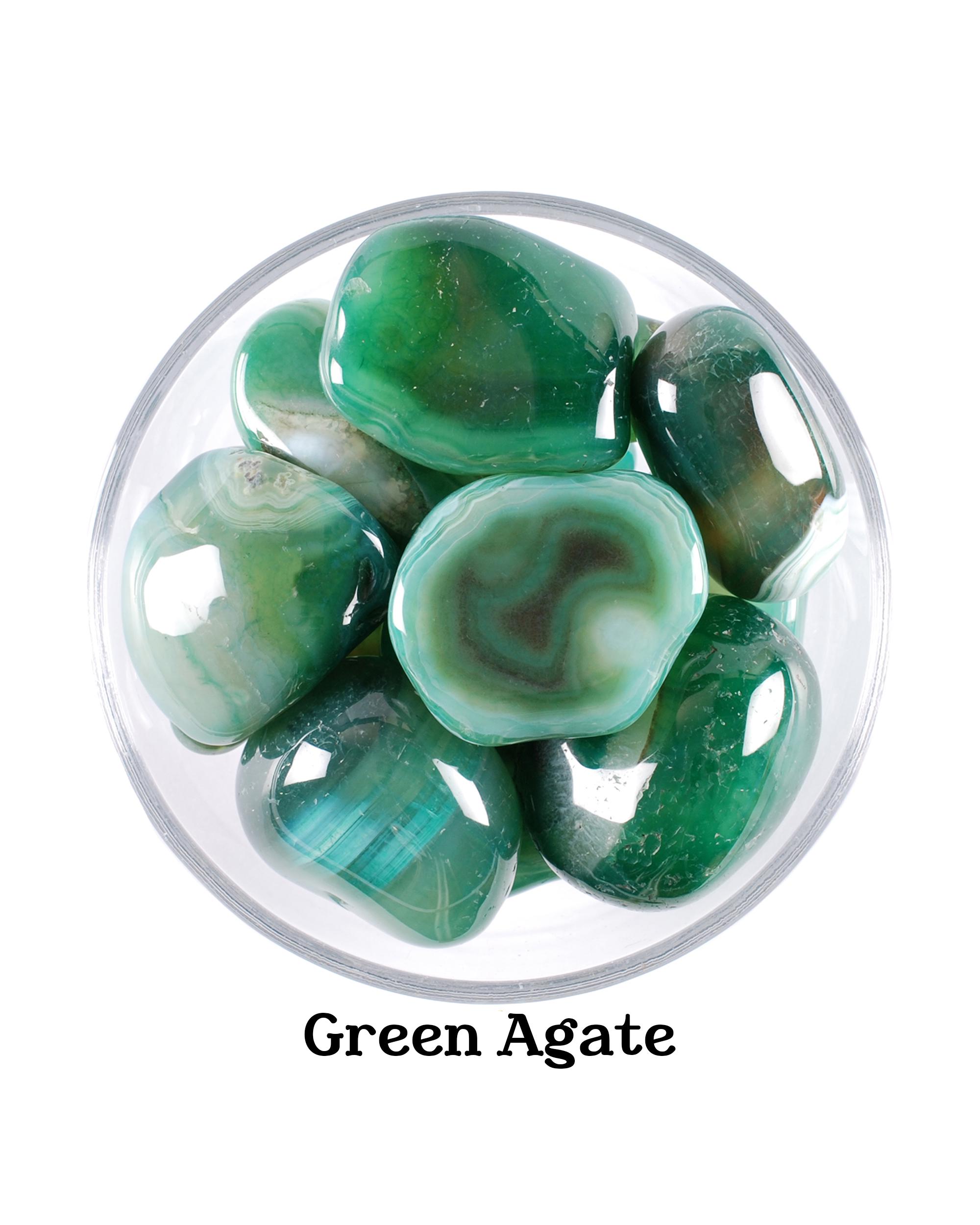 Green Banded Agate Tumbled Stone, Gift for Crystal Lovers, Natural