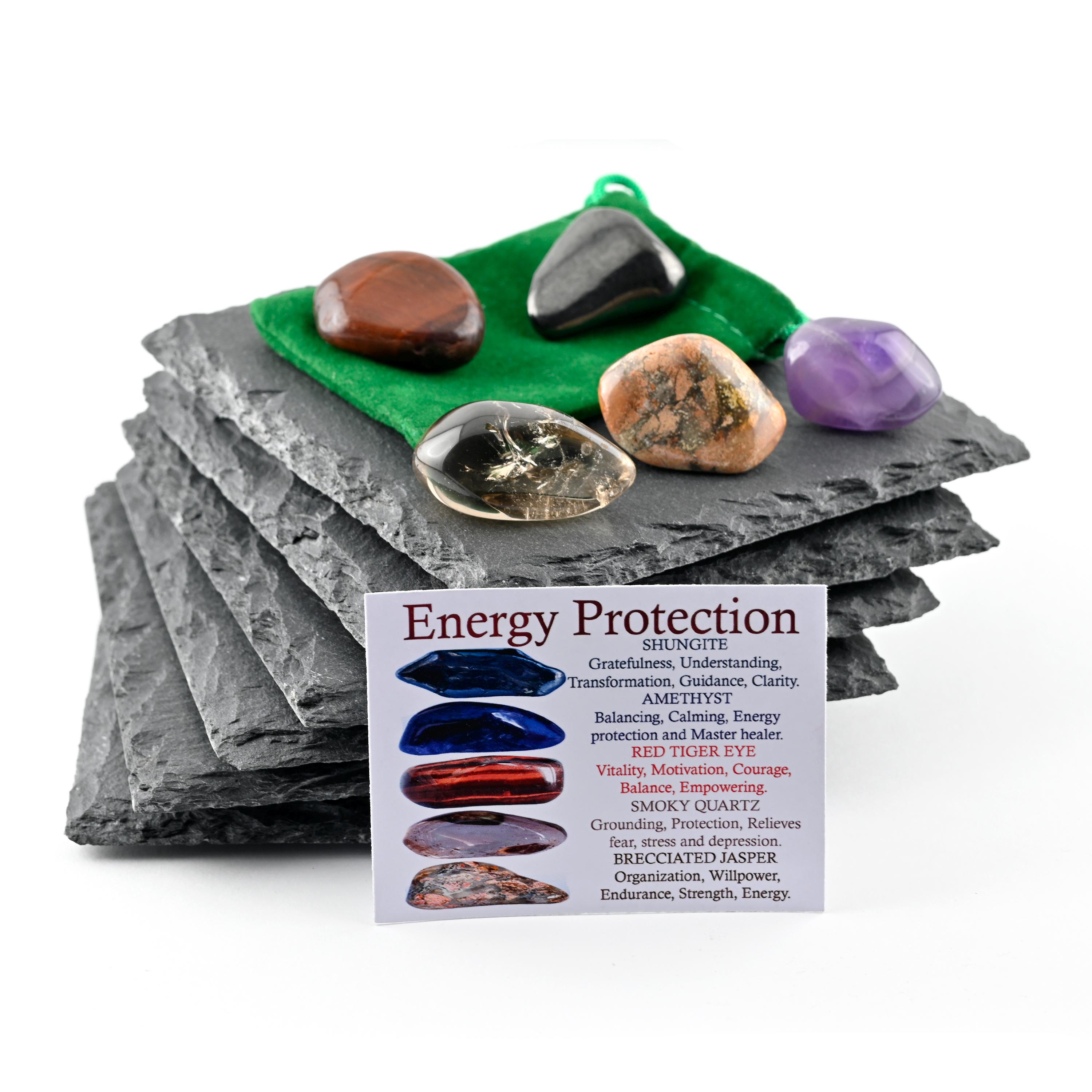 Energy Protection Crystal Set, Empath Protection Kit, Negative