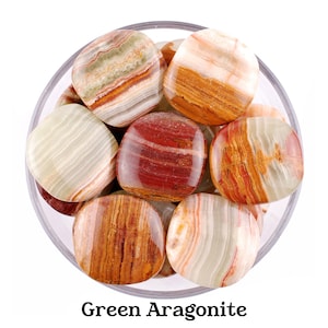 Green Aragonite Palm Stone, Emotional Balance And Stability, Gift For Crystal Lovers image 1