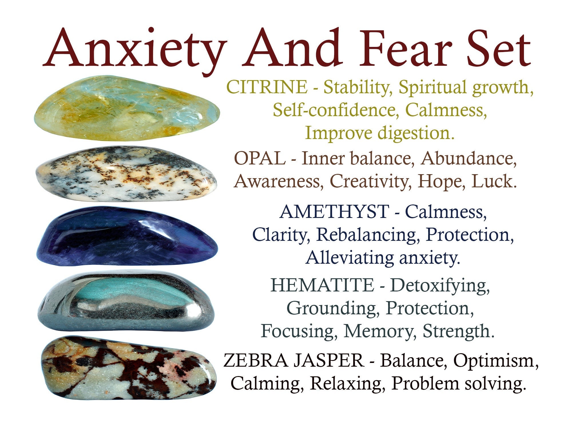 Anxiety and Fear Crystals Set Anxiety and Fear Crystals Etsy