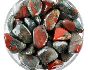 Bloodstone Heliotrope Tumbled Stone, Bloodstone, Heliotrope, Tumbled Stones, Wedding Favors, Stones, Crystals, Rocks, Gifts, Gemstones, Gemd