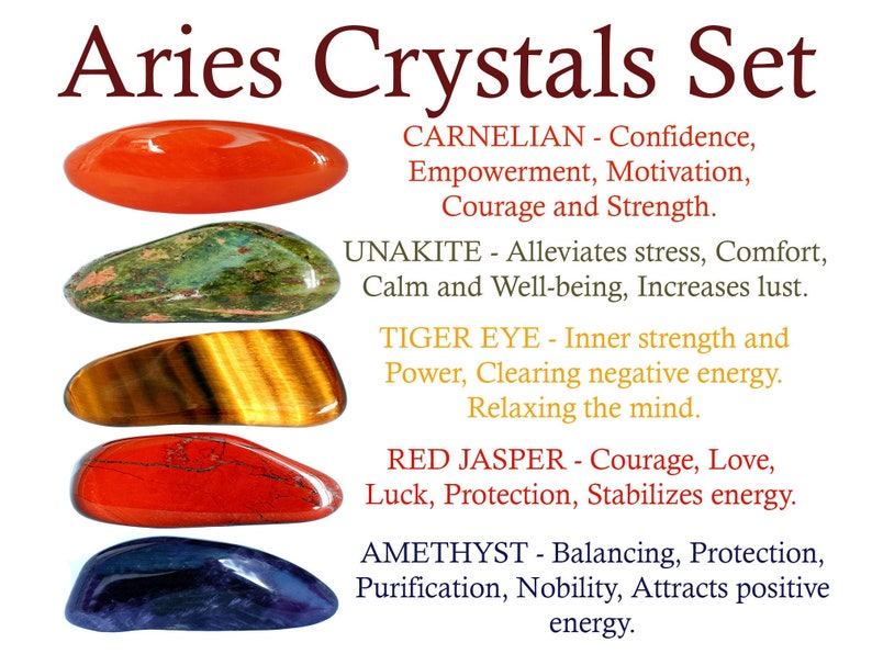 Aries Crystals Set Aries Crysal Set Crystals for Aries - Etsy