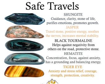 Safe Travels Crystals Set, Protection Stones, Luck and Safe Return