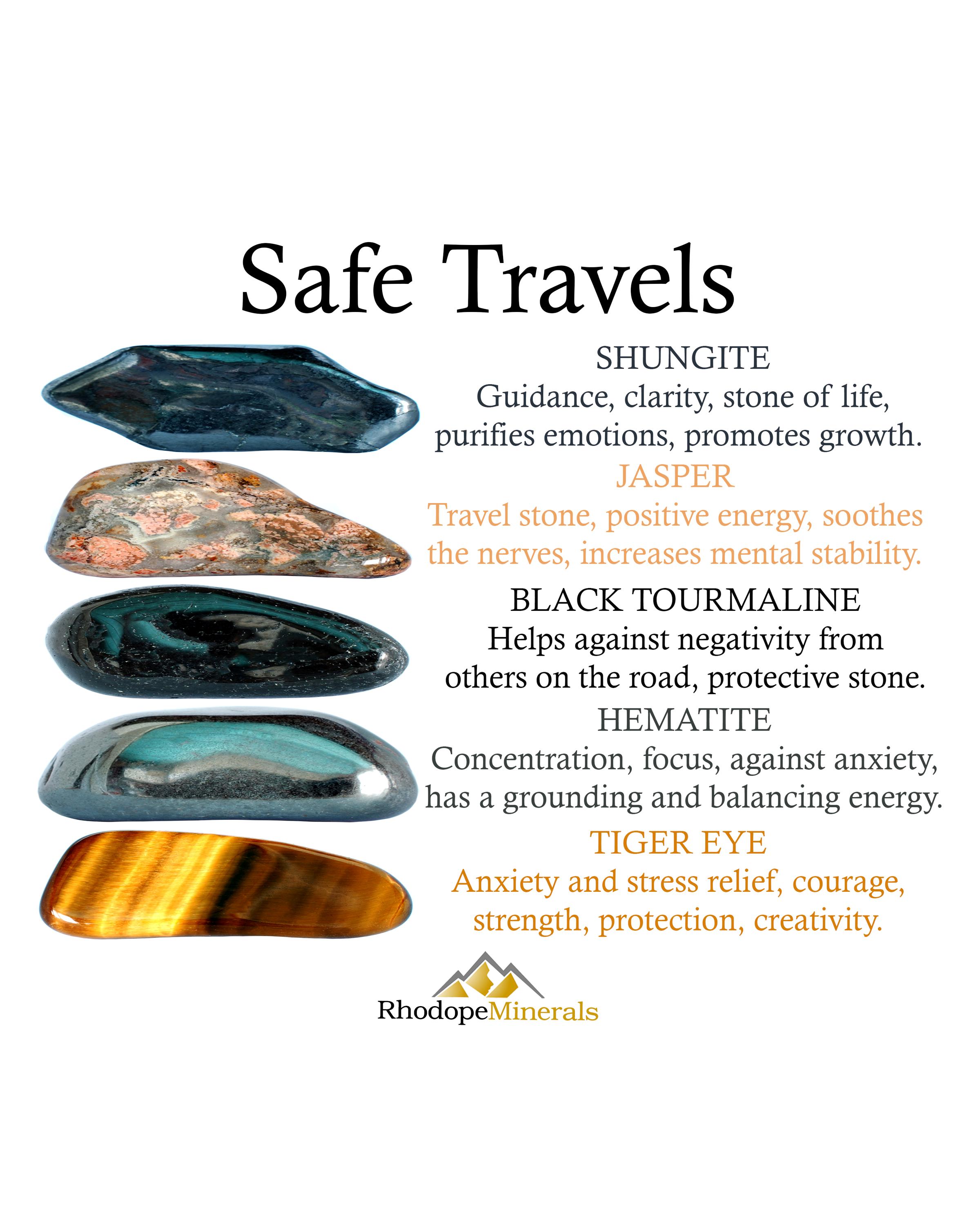 Safe Travels Crystals Set, Protection Stones, Luck and Safe Return