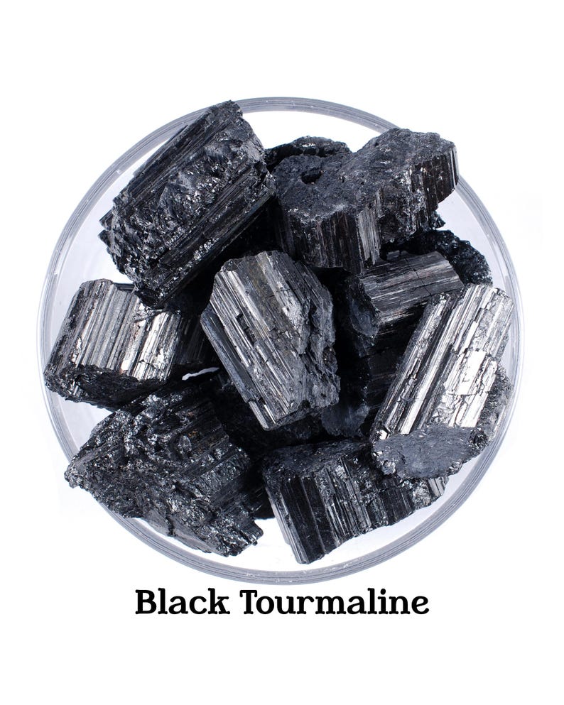 Raw Black Tourmaline Stone, EMF Protection Shield, Root Chakra Specimen image 1
