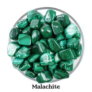 Malachite Tumbled Stone, Banded Green Crystal, Transformation And Altar Ritual Gem