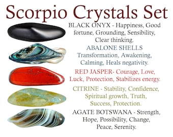 Scorpio Crystals Set, Scorpio Crystal Set, Crystals For Scorpio, Crystals Of Scorpio, Scorpio, Gifts, Crystals, Zodiac, Zodiac Crystals