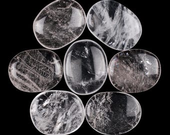 Clear Quartz Palm Stone, Master Healer And Amplifier, Crown Chakra Ritual Gem