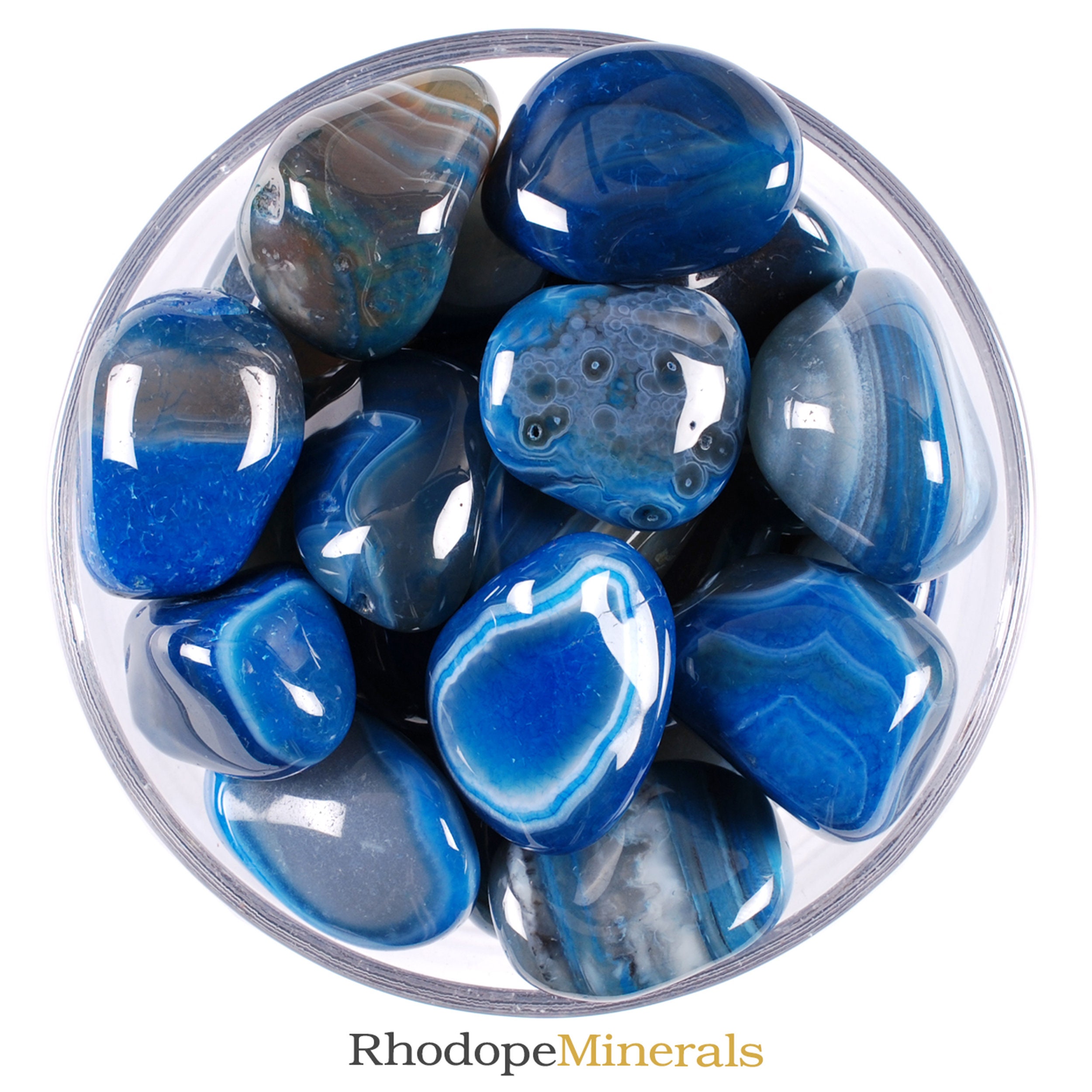 Blue agate tumbled stone discount