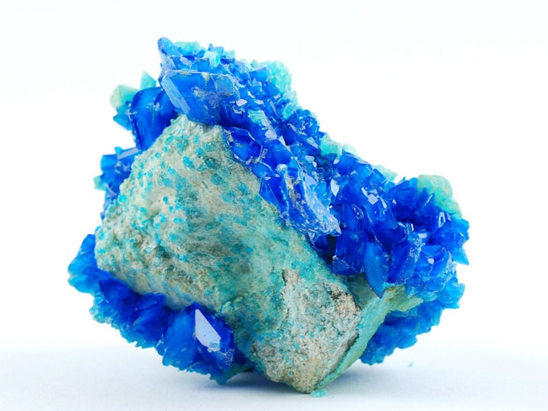 Blue Red Green Pink Chalcanthite Cluster Crystal Mineral Specimen Set of 4