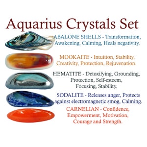 Aquarius Crystals Set, Aquarius Crystal Set, Crystals For Aquarius, Crystals Of Aquarius, Aquarius, Gifts, Crystals, Zodiac, Zodiac Crystals