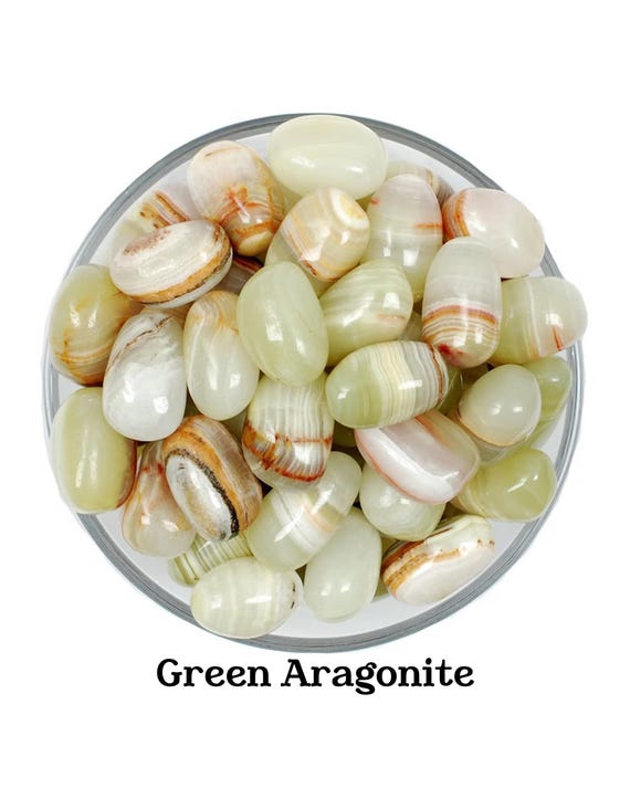 Green Aragonite Tumbled Stone, Aragonite, Tumbled Stones, Onyx Marble, Stones, Crystals, Rocks, Gifts, Wedding Favors, Gemstones, Gems