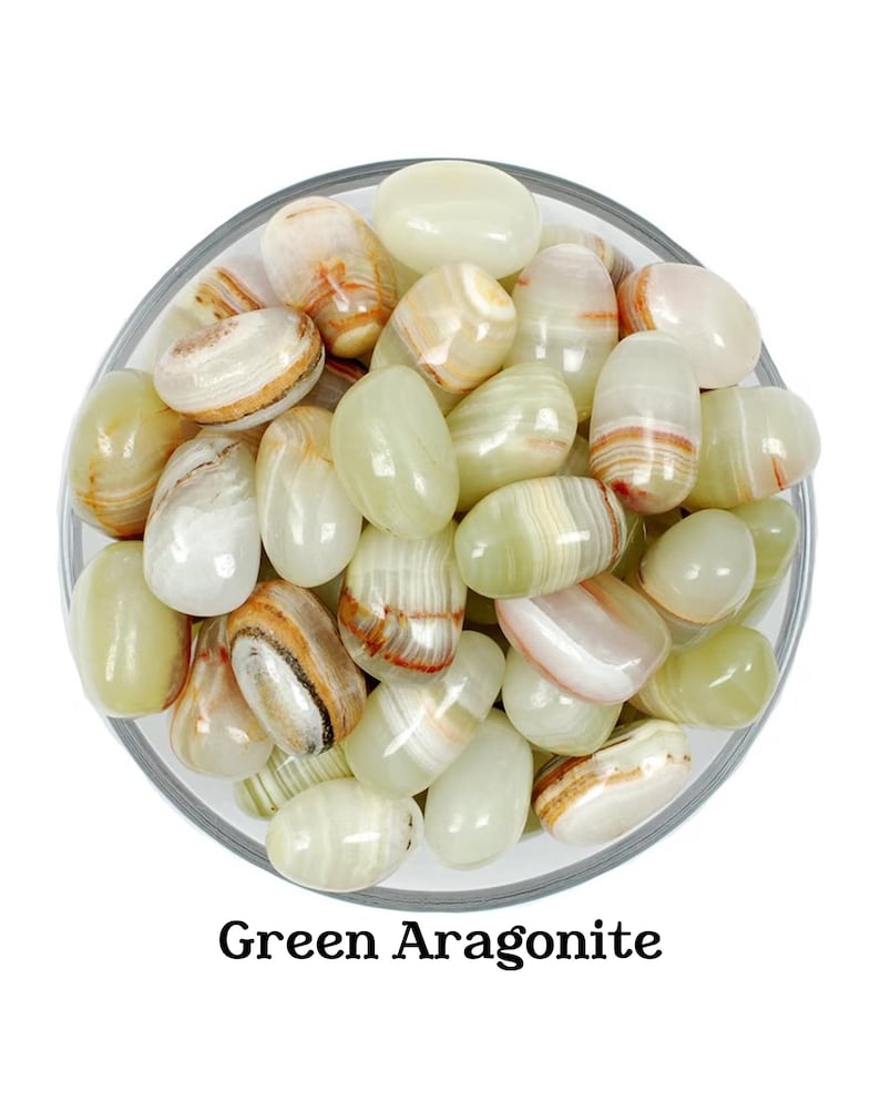 Green Aragonite Tumbled Stone, Aragonite, Tumbled Stones, Onyx Marble, Stones, Crystals, Rocks, Gifts, Wedding Favors, Gemstones, Gems image 1