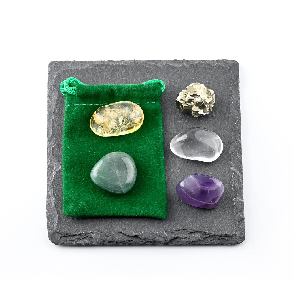 4 Pietre Dell'Ansia In Quarzo Rosa, Ametista, Avventurina Verde E Quarzo Trasparente | Amuleti Tascabili Per Alleviare Lo Stress E Meditazione, Lucidi E Lisci, Dimensioni 4.5x3.5 Cm