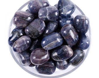 Iolite Tumbled Stone, Vision, Inner Strength And Intuition Gemstone, Third Eye Chakra Clarity Crystal