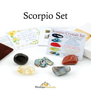 Scorpio Crystals Set, Scorpio Crystal Set, Crystals For Scorpio, Crystals Of Scorpio, Scorpio, Gifts, Crystals, Zodiac, Zodiac Crystals