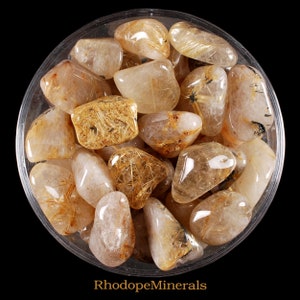 Rutile Quartz Tumbled Stone, Rutile Quartz, Tumbled Stones, Stones, Crystals, Rocks, Gifts, Gemstones, Gems, Zodiac Crystals, Healing Stone