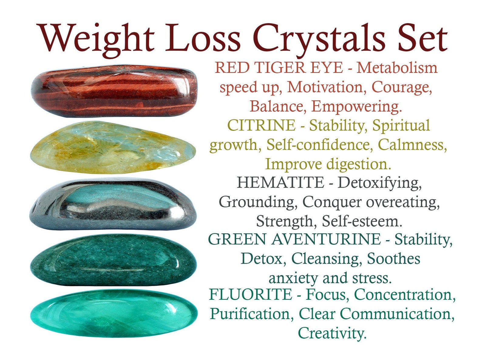 Weight Loss Crystals Set Weight Loss Crystal Set Crystals Etsy