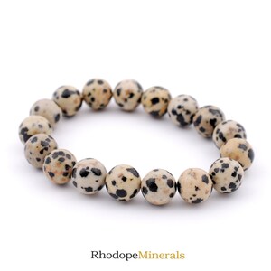 Dalmatian Jasper Bracelet, Dalmatian Jasper Bracelet 10 mm Beads, Jasper, Bracelets, Metaphysical Crystals, Wedding Favors, Gifts, Crystals image 3