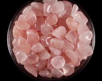 Rozenkwarts trommelsteen, gepolijst roze kristal, liefdesedelsteen hartchakra