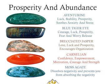Prosperity and Abundance Crystal Set, Wealth And Success, Gift For Gemstone Lovers